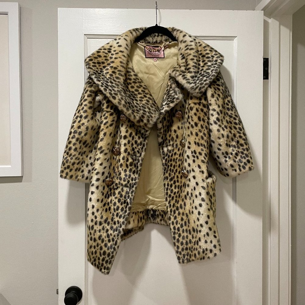 Vintage Y2K Juicy Couture Leopard Coat - Medium